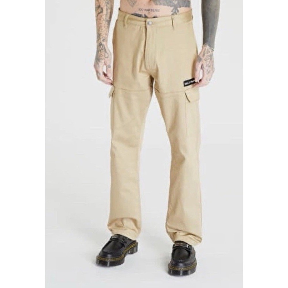 Daily Paper ECargo Twill Beige Cargo Pants Men's Size S High Rise Utility NWOT‎